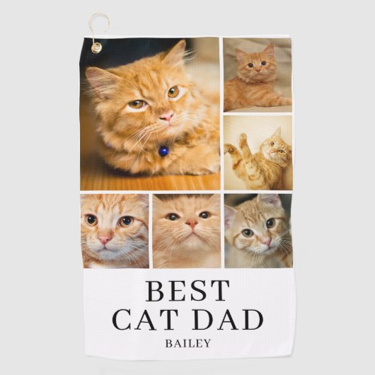 Best Cat Dad Photo Personalized  ゴルフタオル (正面)