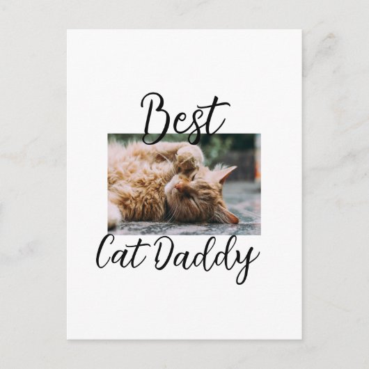 Best cat Daddy parents pet photo dad mom simple  ポストカード (正面)