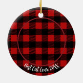 Best Cat Ever Custom Name Christmas Pet Gift セラミックオーナメント (裏面)