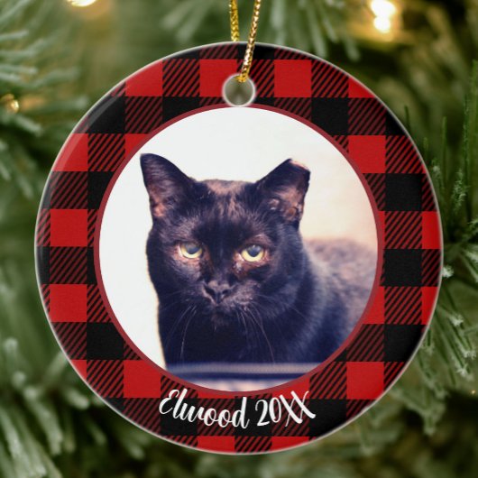Best Cat Ever Custom Name Christmas Pet Gift セラミックオーナメント