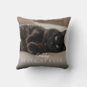 Best Cat Ever Your Pet Name And Photo  クッション (裏面)