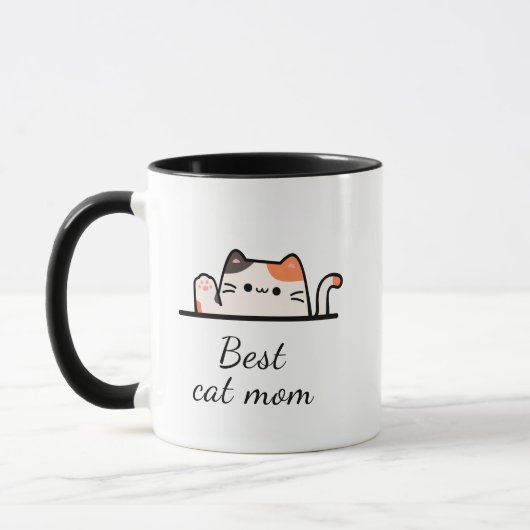 Best cat mom custom script Mug マグカップ (左)