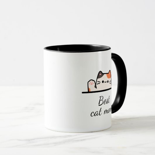 Best cat mom custom script Mug マグカップ (正面右)