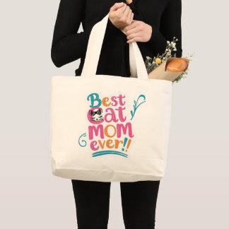 Best Cat Mom Ever Bag ラージトートバッグ