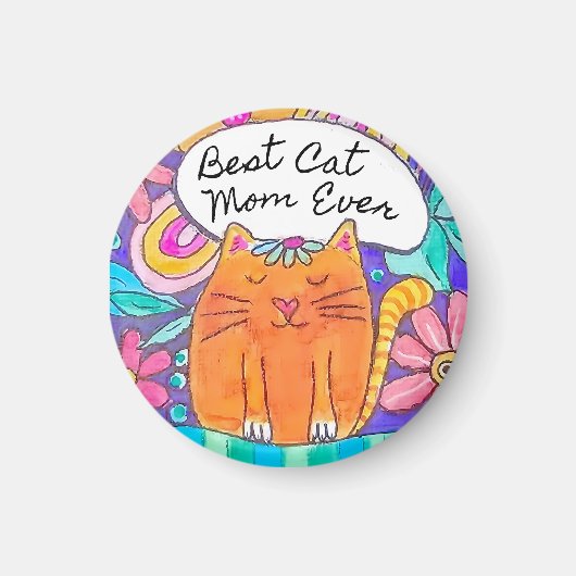 Best Cat Mom Ever Cat Gift Sticker マグネット (正面)