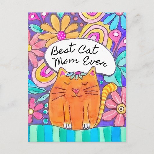 Best Cat Mom Ever Cat Lover Postcard ポストカード (正面)