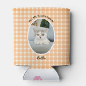 Best Cat Mom Ever Custom Funny Cute 2 Pet Photos 缶クーラー (裏面)