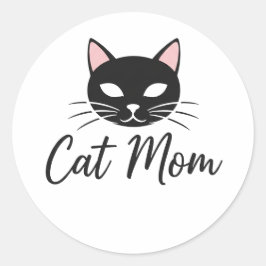Best Cat Mom Ever Cute Funny Cat Lover Stickers ラウンドシール