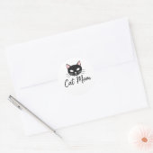 Best Cat Mom Ever Cute Funny Cat Lover Stickers ラウンドシール (封筒)