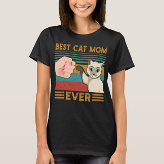  Best Cat Mom Ever Funny Vintage Siamese Cat Mom  Tシャツ