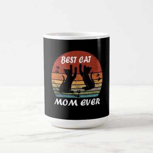 Best Cat Mom Ever Mother Day Gift Funny  コーヒーマグカップ (中央)