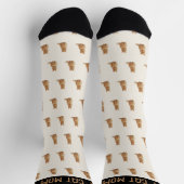 Best Cat Mom Ever Pet Photo Pattern Ivory ソックス (上部)