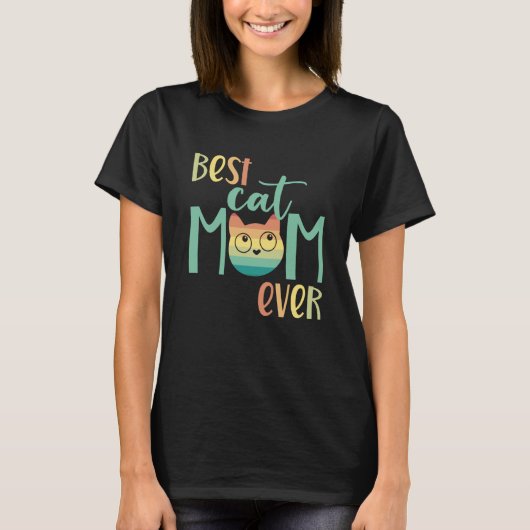 Best Cat Mom Ever Retro Cat Mom Best Cat Mom Vinta Tシャツ (正面)
