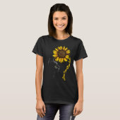 Best Cat Mom Ever Sunflower Leopard  Black Cat Mot Tシャツ (正面フル)