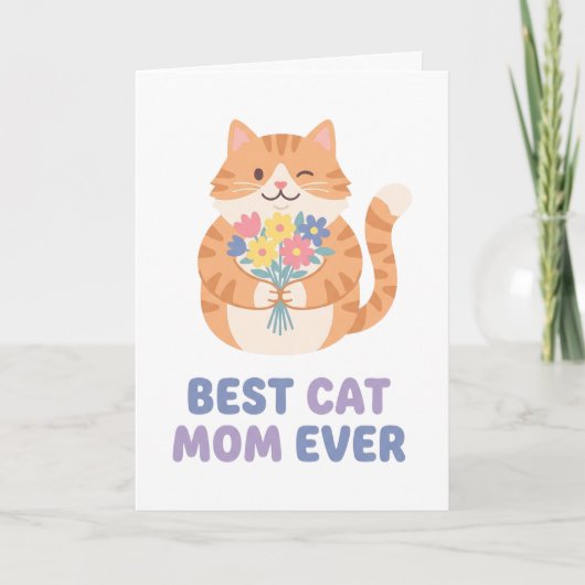 Best Cat Mom Ever Tabby Cat Graphic カード (正面)
