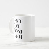 Best Cat Mom Ever Text‑Only Cat コーヒーマグカップ (正面左)