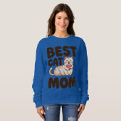 BEST CAT MOM for Cat Lovers and Pet Moms スウェットシャツ (正面フル)