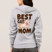 BEST CAT MOM for Cat Lovers and Pet Moms パーカ (裏面)
