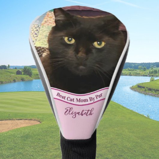 Best cat mom photo template golfer gift custom  ゴルフヘッドカバー