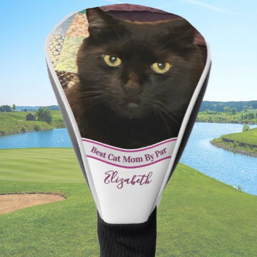 Best cat mom photo template golfer gift custom  ゴルフヘッドカバー