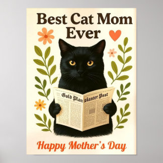 Best Cat Mom Print or Card, Cute Kitten Mum Poster ポスター