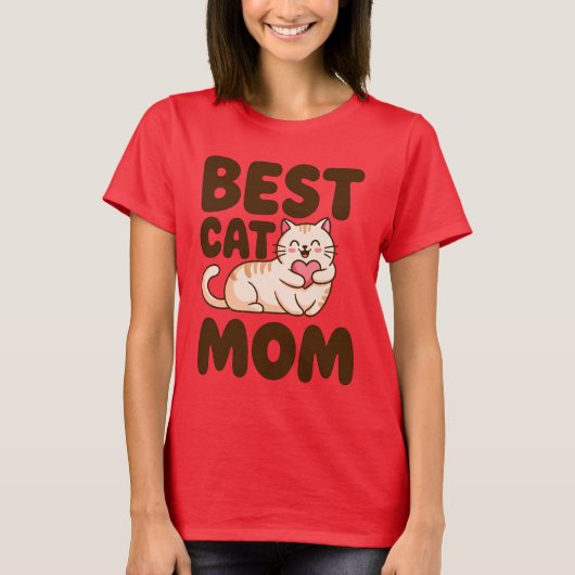 BEST CAT MOM Shift for Cat Lovers and Pet Moms Tシャツ (正面)