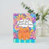 Best Cat Parents Ever Cat Lover Gift Postcard ポストカード (スタンド正面)