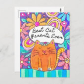 Best Cat Parents Ever Cat Lover Gift Postcard ポストカード (正面/裏面)