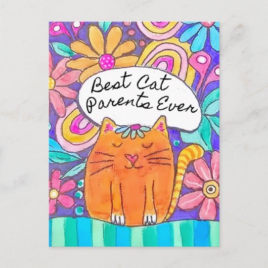 Best Cat Parents Ever Cat Lover Gift Postcard ポストカード (正面)