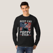 Best Cat Poppy Ever American Flag Patriotic 4th Of Tシャツ (正面フル)