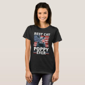 Best Cat Poppy Ever American Flag Patriotic 4th Of Tシャツ (正面フル)