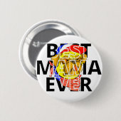 Best Cheeky Pug Mom Ever in the world 缶バッジ (正面&裏面)