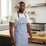 Best Chef Ever Personalized Modern Kitchen Blue エプロン<br><div class="desc">Celebrate the chef in your life with this stylish personalized kitchen apron, designed for anyone who loves to cook, grill, or create magic in the kitchen. Featuring a clean modern layout with the customizable name front and center, this blue apron makes a thoughtful and practical gift for birthdays, Father’s Day,...</div>
