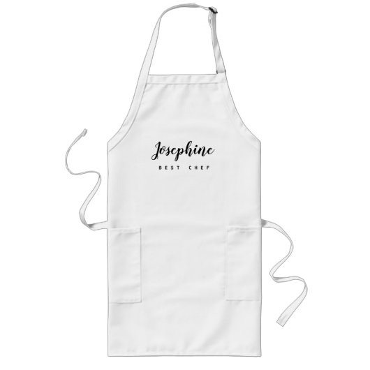 Best Chef Script Name Simple personalized ロングエプロン (正面)