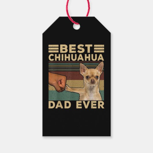 Best Chihuahua Dad Ever ギフトタグ (正面)