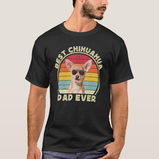Best Chihuahua Dad For Men Retro Brown Chiwawa Do Tシャツ (正面)