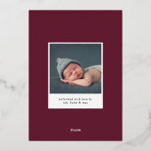 Best Christmas Ever Holiday Birth Announcement 箔シーズンカード (裏面)