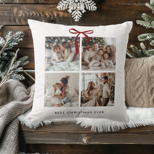 Best Christmas Ever Photo Collage | Family Gift クッション