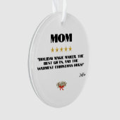 Best Christmas Mom 5-Star Review Design Editable オーナメント (正面)