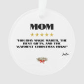 Best Christmas Mom 5-Star Review Design Editable オーナメント (正面)