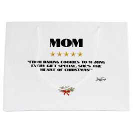 Best Christmas Mom 5-Star Review Design Editable ラージペーパーバッグ