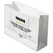 Best Christmas Mom 5-Star Review Design Editable ラージペーパーバッグ (正面アングル)