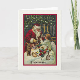 Best Christmas Wishes Victorian Santa with Child シーズンカード