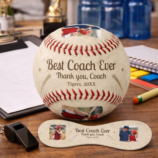 Best Coach Ever 2 Photo Coach Gift Keepsake 野球ボール