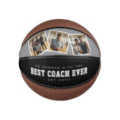 Best Coach Ever 3 Photo Collage Grey & Black ミニバスケットボール (正面)