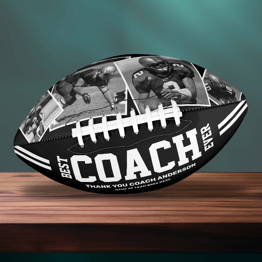 “Best Coach Ever” 4-Photo Team Collage アメリカンフットボール