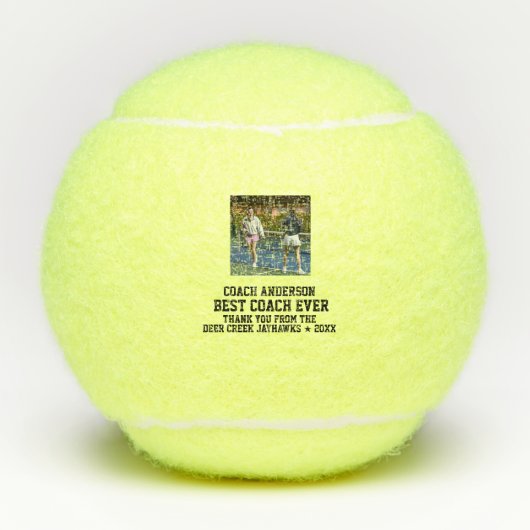 Best Coach Ever Sports Modern Thank You Photo テニスボール (正面)