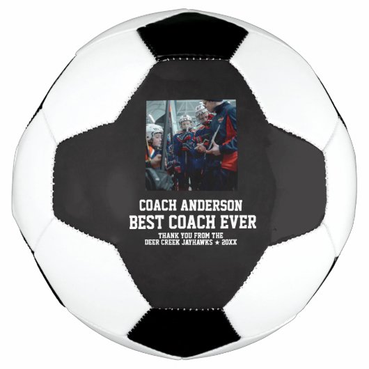 Best Coach Ever Sports Modern Thank You Unique サッカーボール (正面)