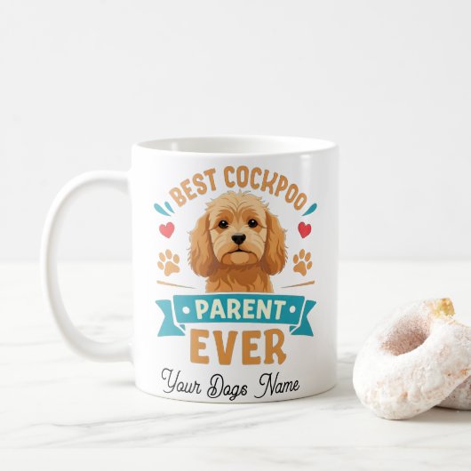 Best Cockapoo Parent Ever Mug コーヒーマグカップ (ドーナツ)