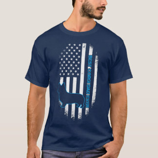 Best Corgi Dad Ever Corgi Dog Father American Flag Tシャツ